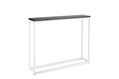 haspel verwerken Naleving van Sidetable zwart graniet - wit onderstel 100x20cm - side-table.nl